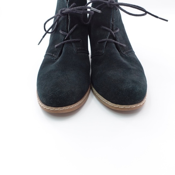 Bjorndal Rachel Wedge Heel Chukka Booties Sz 9 Lace Up Black Suede - Picture 2 of 11